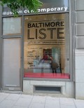 Baltimore Liste Logotype installed in the gallery window