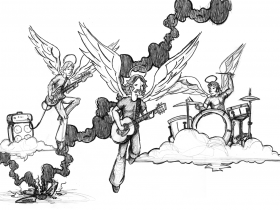 Death of a Rock Band illustration for RIFT magazine