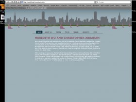 Homepage view of Chris + Meredith's wedding throwdown website